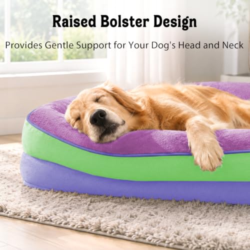 Orthopedic Washable XXL Dog Bed for Extra Large Dogs (Lavender Blue / 45"L x 35"W x 7.5"Th)