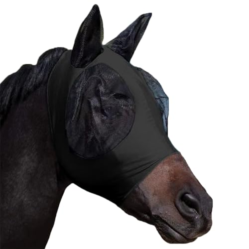 Horse Fly Mask with Ears (Black / Medium (for 13hh-15hh))