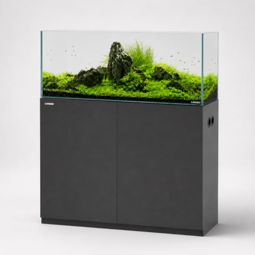 Wooden Aquarium Stand & Cabinet (W39.4xD17.7xH31.5in(100X45X80cm) / Black)