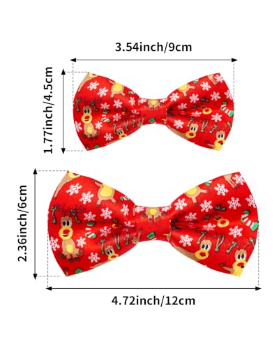 10 Pack Christmas Dog Bowties for Large Dogs Sliding on Collar (M/L)