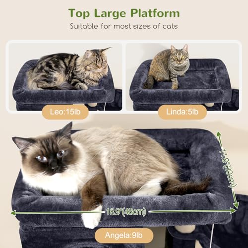 F66 Corner Cat Tree (Dark Grey / 66 inch)