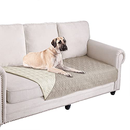 Waterproof Dog Bed Cover Pet Blanket for Furniture Bed Couch Sofa Reversible (40x70 Inch (Pack of 1) / Cream+beige)