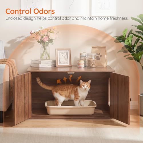 Cat Litter Box Enclosure (Walnut)