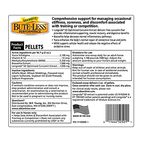 Bute Less Performance Advanced Formula Horse Supplement Pellets