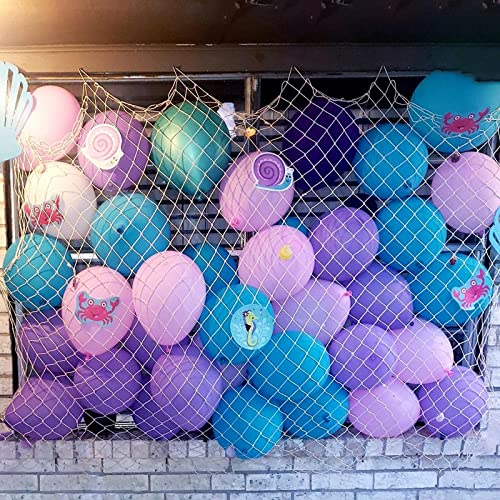 Fish Net Decorations for Party (1 Pack Beige/No Shells / One Size)