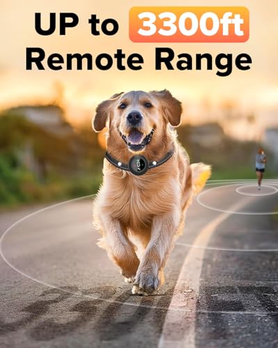 2-in-1 Dog Shock Collar & Bark Collar – 3300FT Dog Training Collar with Remote, Automatic Anti-Barking, 5 Adjustable Sensitivity Levels, IP67 Waterproof E-Collar for Small Medium Large Dogs (Black)