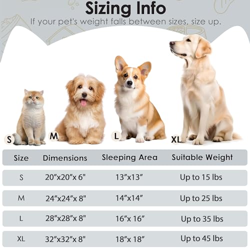 Dogs Bed for Small Dogs (Dark Grey / 24.0"L x 24.0"W x 8.0"Th)