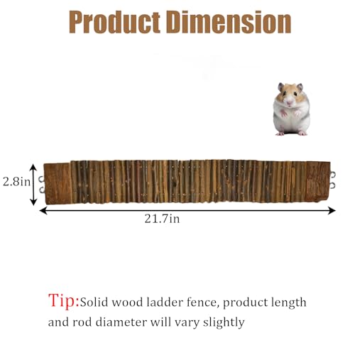 21.7 X 2.7In Wooden Hamster Bridge Rat Climbing Toy for Gerbil Sugar Glider