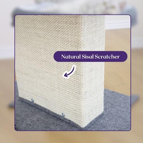Cat Perch with Washable Replaceable Bed & Wide Sisal Scratching Post
