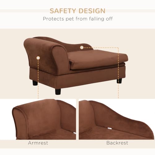 Luxury Fancy Dog Couch with Hidden Storage (Brown)