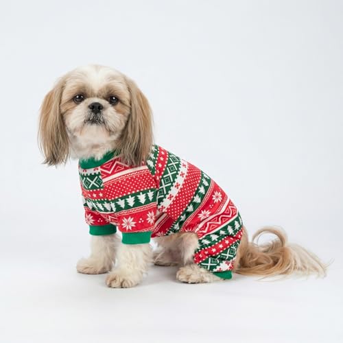 Dog Christmas Outfit (Christmas-Stripes / Small)