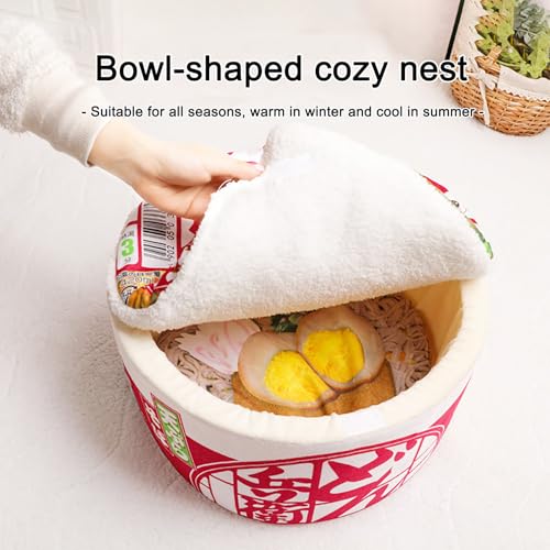 Ramen Noodle Cat Bed (19.7"L x 19.7"W x 7.9"Th / red)