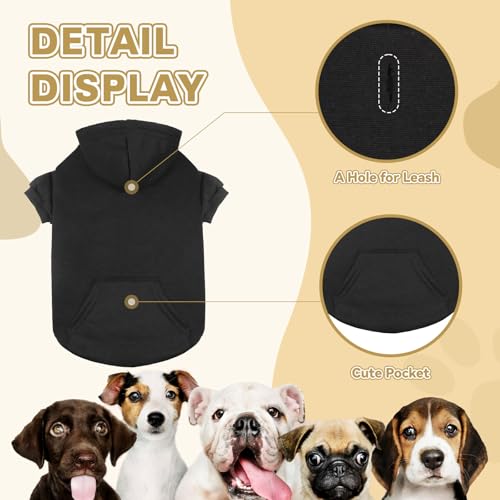 Dog Sweaters for Large Dogs Dog Hoodie Fleece Pet Sweater Soft Clothes Sweatshirt with Pocket Pet Hoodie for Large Dogs (Large / Black)