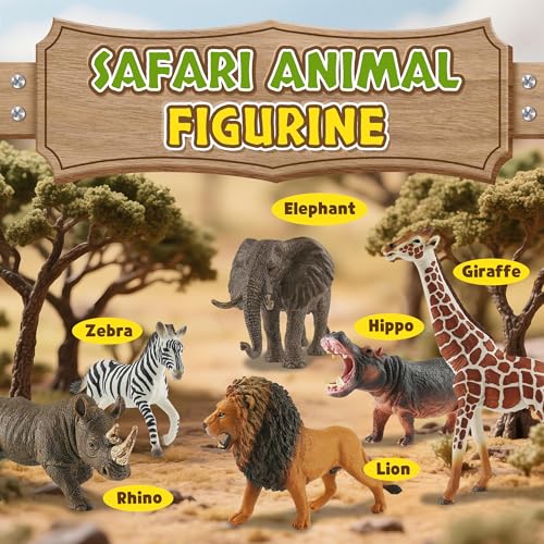 6PCS Safari Animal Figure Toys for Kids 3 (6-PC Safari Animal Figures Set)