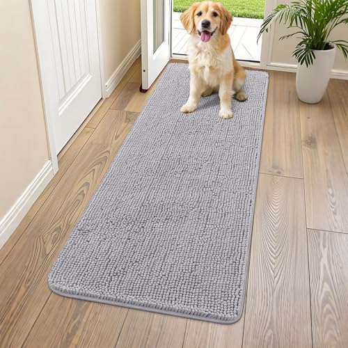 Dog Door Mat for Muddy Paws 59x20 (Light Grey / 59"X20")