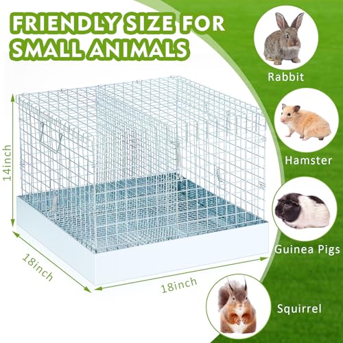 2 Hole Foldable Rabbit Transport Cage (Sliver / 23.6"L x 19.3"W x 3.7"H)