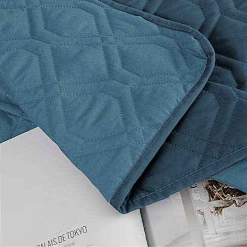 Waterproof Dog Bed Cover Pet Blanket for Furniture Bed Couch Sofa Reversible (40x70 Inch (Pack of 1) / Navyblue+stoneblue)