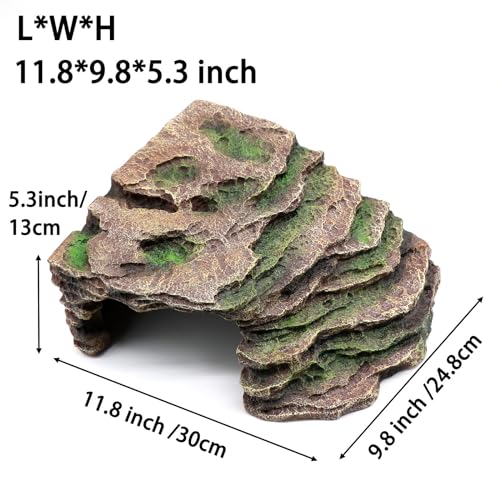 Large Reptile Hide Shale Scape Step Ledge (Large-11.8 * 9.8 * 5.3)