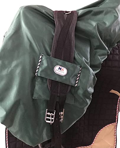 Nylon Waterproof Fleece Lined Ride On English Saddle Cover (Hunter Green)