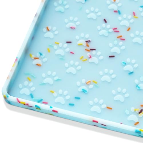 Dog Food Mat Anti (31.5"L x 23.6"W / Donut-Blue)