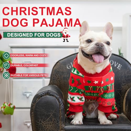 Dog Christmas Pajamas (Red / Medium)