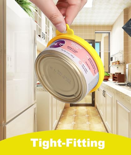 Cat Food Can Covers Lids for 5.5 oz Cans (Yellow)