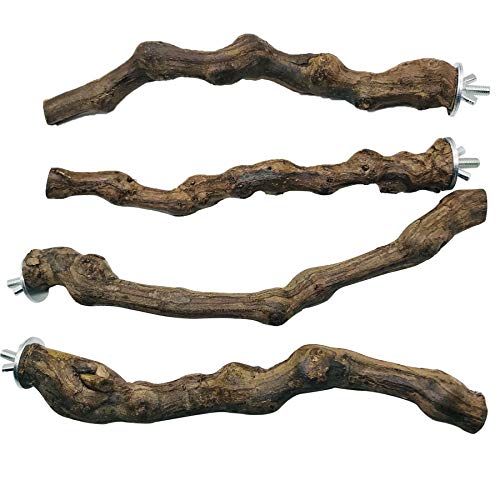 5 PCS Natural Grape Stick Perch Swing Chewing Toys for Parrot Cages (1)