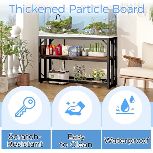 55 Gallon Fish Tank Stand with Power Outlet (Rustic Brown / 55 Gallon)