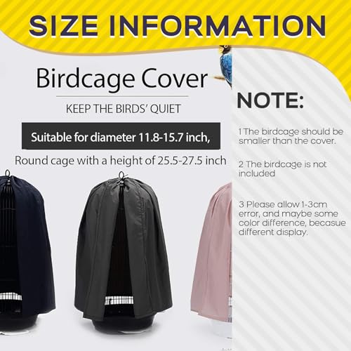 Round Parrot Birdcage Cover (Black)