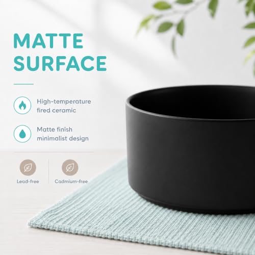 Ceramic Dog Bowls (Matte Black)