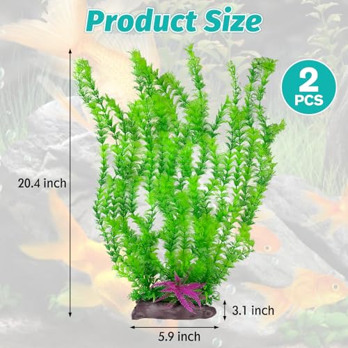 Aquarium Plastic Plants Aquarium Decor Artificial Fish Tank Plants (A*2 Pcs / 20.4 in)