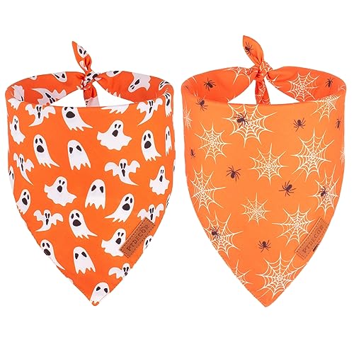 Orange Halloween Dog Bandana (Large / Orange)