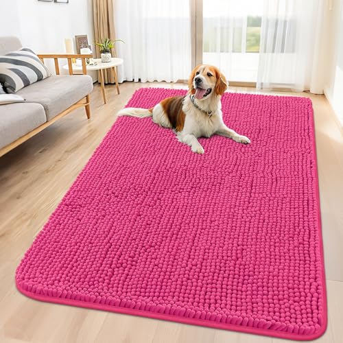 Dog Door Mat for Muddy Paws 59x35 (Hot Pink / 59"X35")