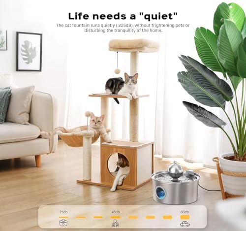 108oz 3.2L Stainless Steel Cat Water Fountain