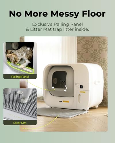 True Odor Control Automatic Cat Litter Box Self Cleaning & Refill (LitterBox+Mat+Bags+Deodorizer+Tote)