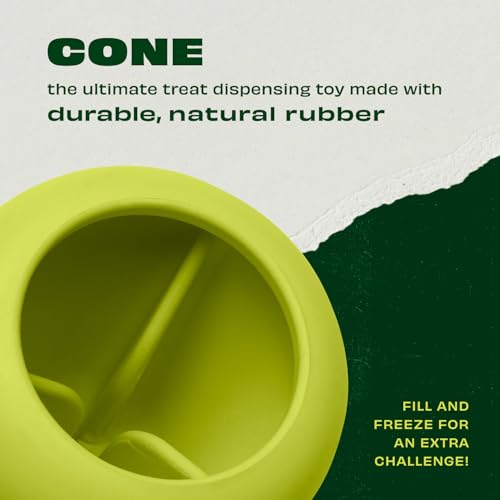 Natural Rubber Cone Interactive Treat Dispensing Dog Toy (One Size)