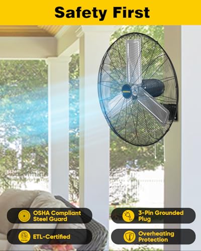 30 Inch Wall Mount Fan Oscillating (30 Inch Oscillating (9,500 CFM))