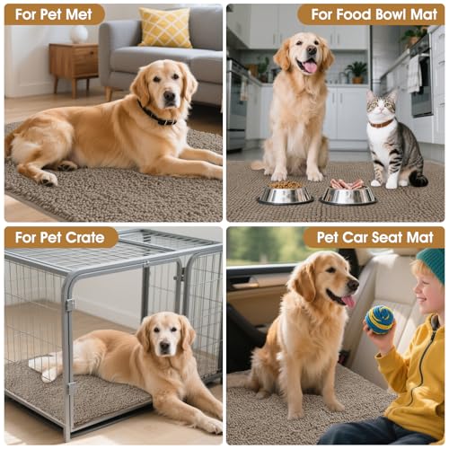 Dog Door Mat for Muddy Paws (Beige / 60" x 36")