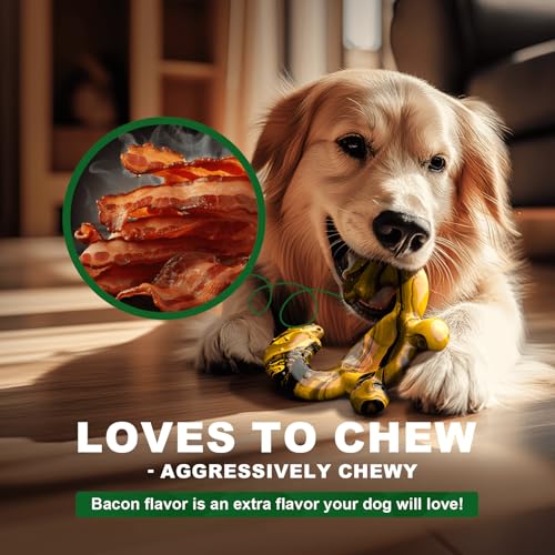 Dog Chew Toys for Aggressive Chewers (Yellow Black / Large)