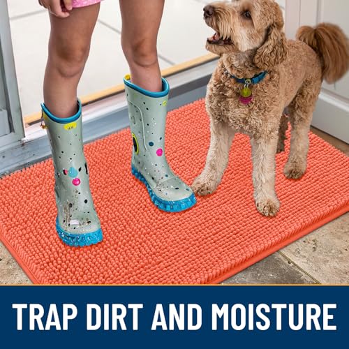Dog Door Mat for Muddy Paws 48x30 (Coral / 48"X30")