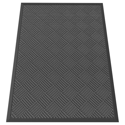 Indoor Outdoor Door Mat (Grey Diamond / 3' x 4' (Rectangular))