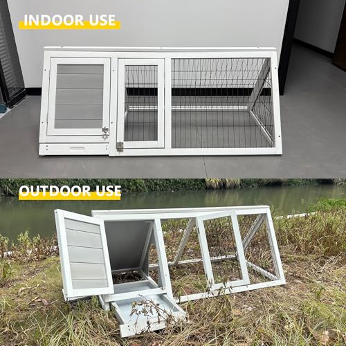 Rabbit Hutch Chicken Coop Outdoor A (Grey)