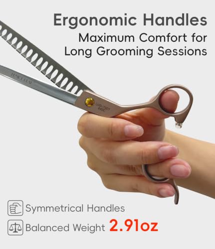 Thinning Shears for Dogs and Cats Pet Grooming Scissors Chunkers Shears 440C Stainless Steel Professional Dog Trimming Scissors 7.5'' (Chunker / 7.5")