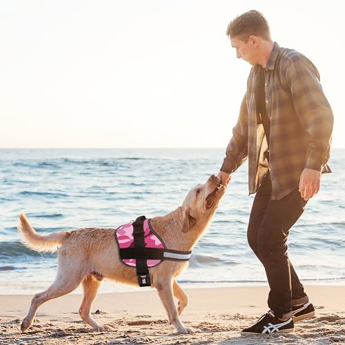 Dog Harness Reflective No (Pink Camo / Girth 15" to 18")