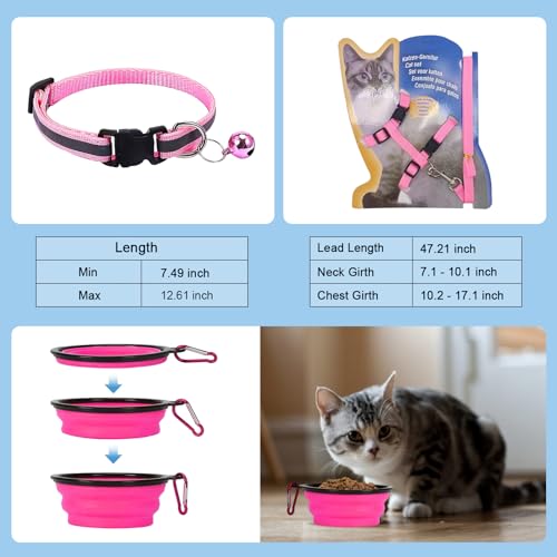 Large Cat Carrier with Litter Box for Traveling & Camping (Pink & Black)