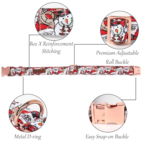 Christmas Dog Collar with Bowtie (XX-Small (Pack of 1) / C:Snowman Christmas)