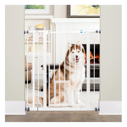 Carlson 36" Extra Tall Walk Through Dog Gate for Doorways & Bottom of Stairs (White / 29.5-36.5" W x 36" H)