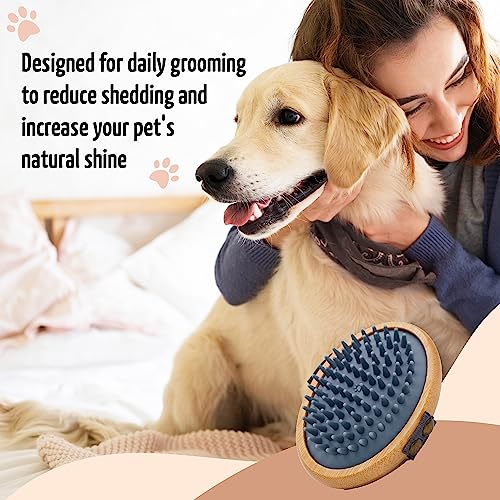 Pet Close Brush (1-pack / Rubber Bristle - Gray)