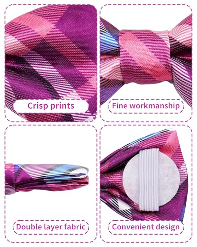 10 Pack Plaid Dog Bowties for Large Dogs Sliding on Collar (M/L)