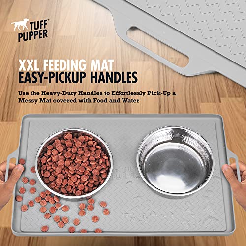 28x20 Large Dog Feeding Mat for Food and Water (Gray / Large - 28" x 20")